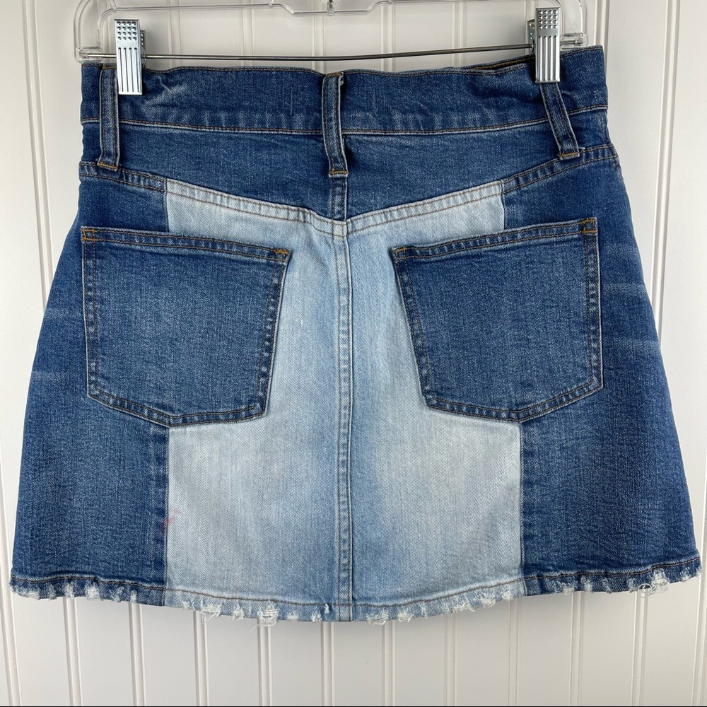 Madewell Pieced McCarren A-Line Denim 2 Tone Skirt Size 27 - Picture 5 of 9